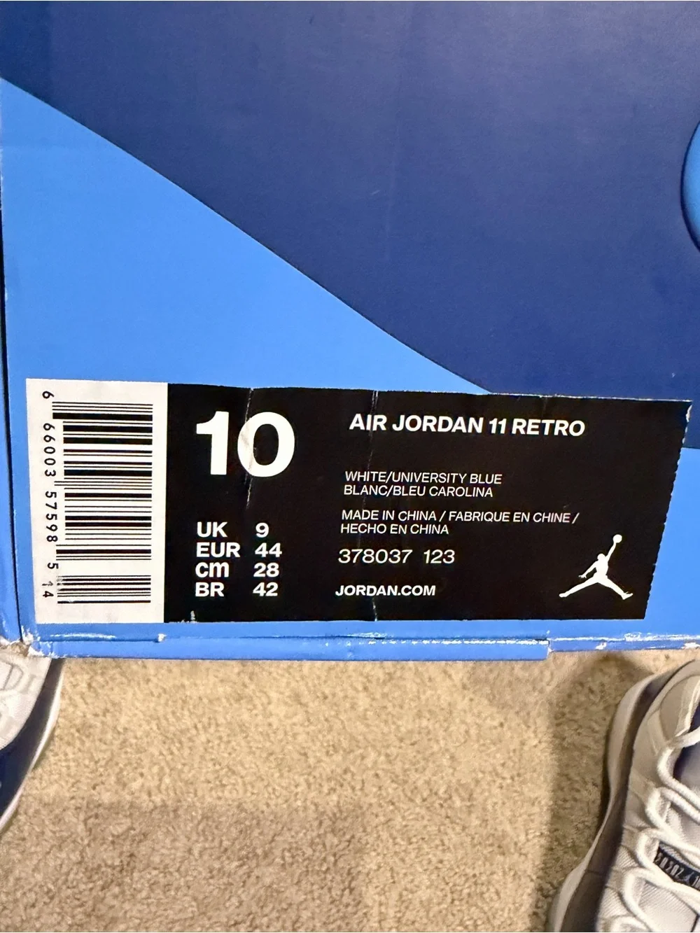 Jordan 11 Retro High 'Win Like '82' White/Blue Men’s 378037-123